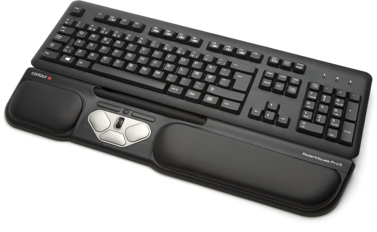 Contour RollerMouse PRO3 Wired 2024 - Central pegeenhed - 8 knapper - Sort