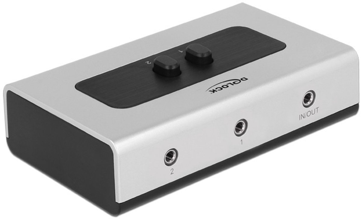 DeLOCK Switch Stereo Jack 3.5 mm USB hub - 2 ports - Sort