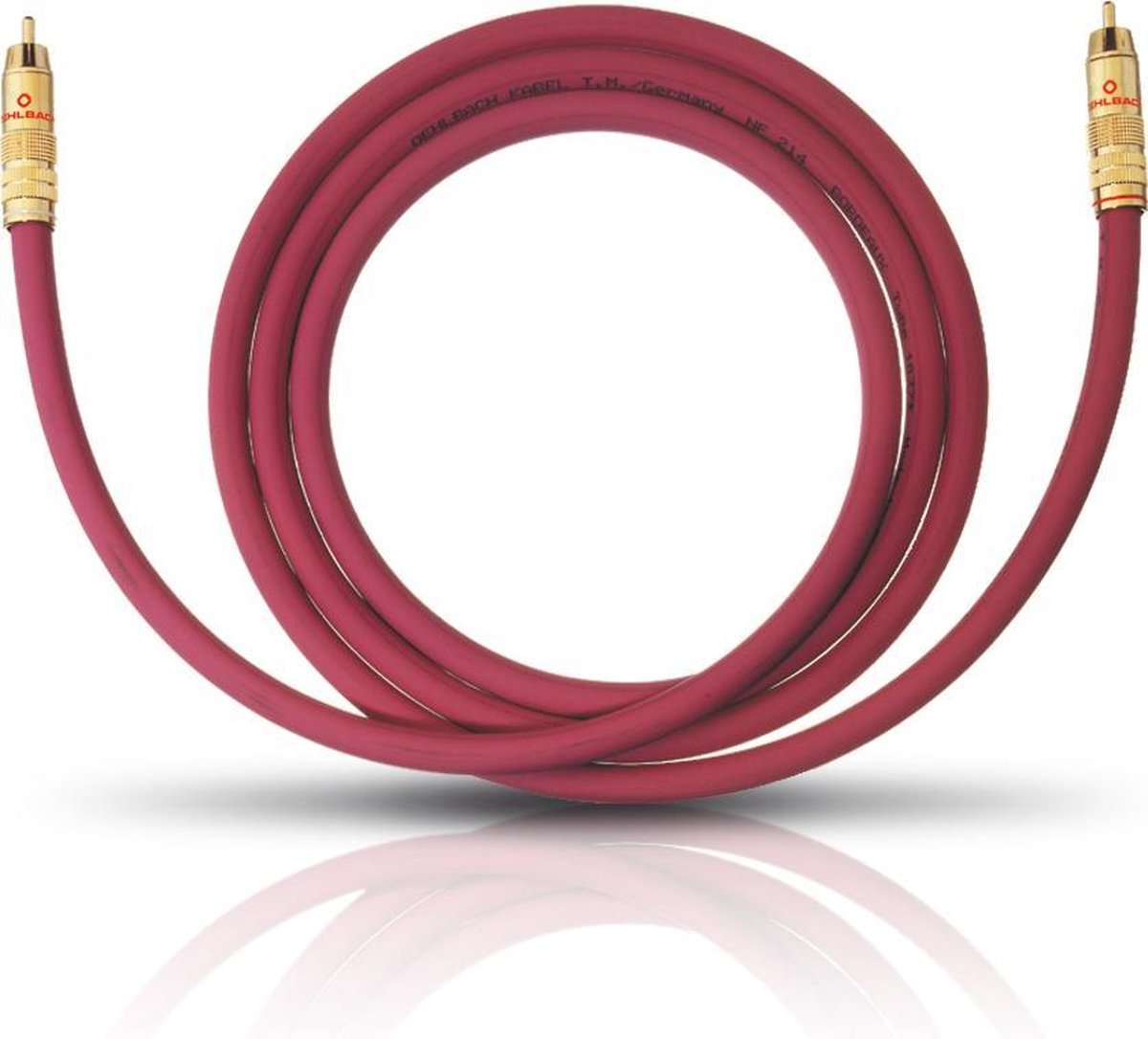 Oehlbach 20544 RCA Audio Anslutningskabel [1x RCA-hane - 1x RCA-hane] 4.00 m Bordeaux guldpläterad kontakt