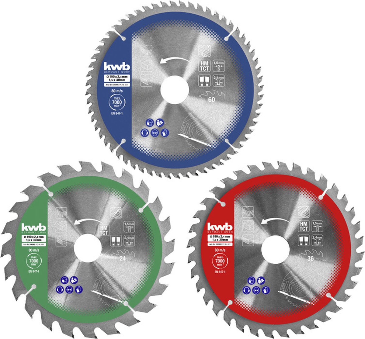 kwb 589395 Set med cirkelsågblad 250 x 30 mm 1 st