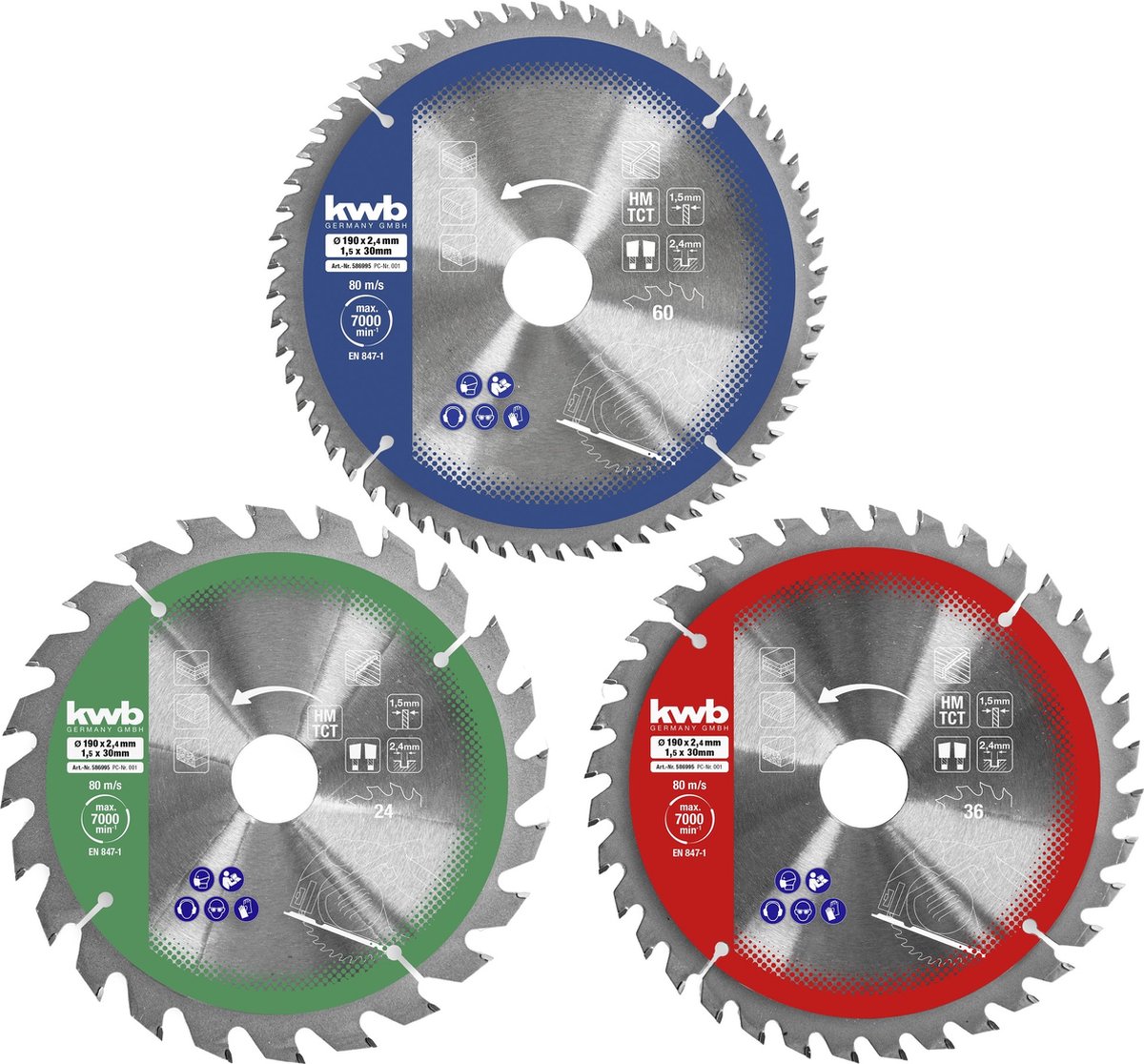 kwb 587895 Set med cirkelsågblad 210 x 30 mm 1 st