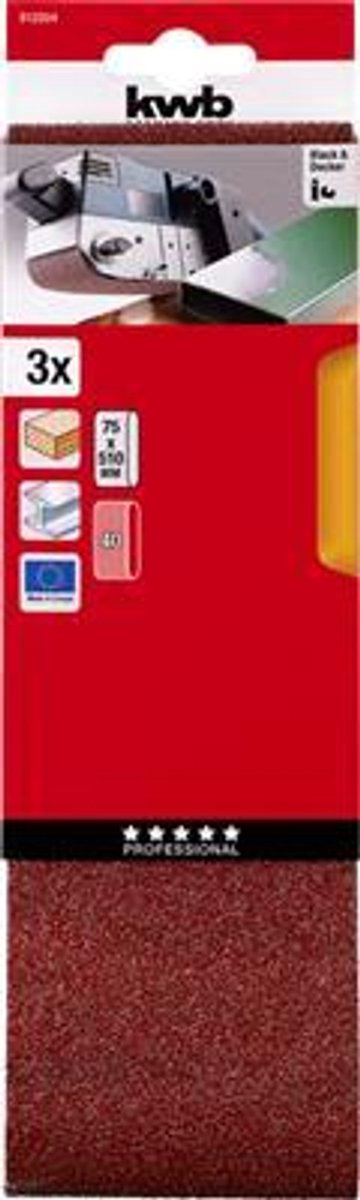 kwb 912304 Slipband set Kornighet 40 (L x B) 510 mm x 75 mm 3 st