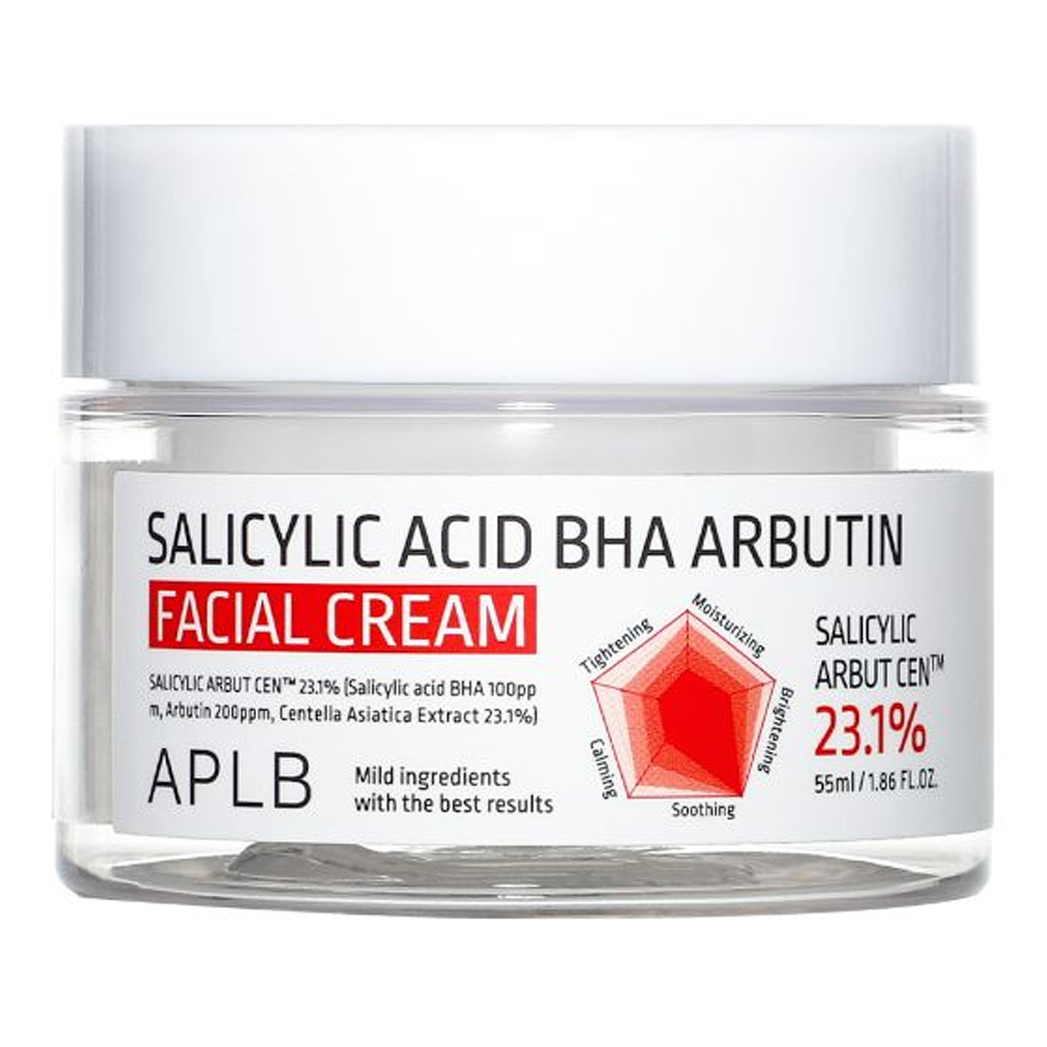 APLB Salicylic Acid BHA Arbutin Facial Cream przeciwstarzeniowy krem do twarzy z kwasem salicylowym 55 ml