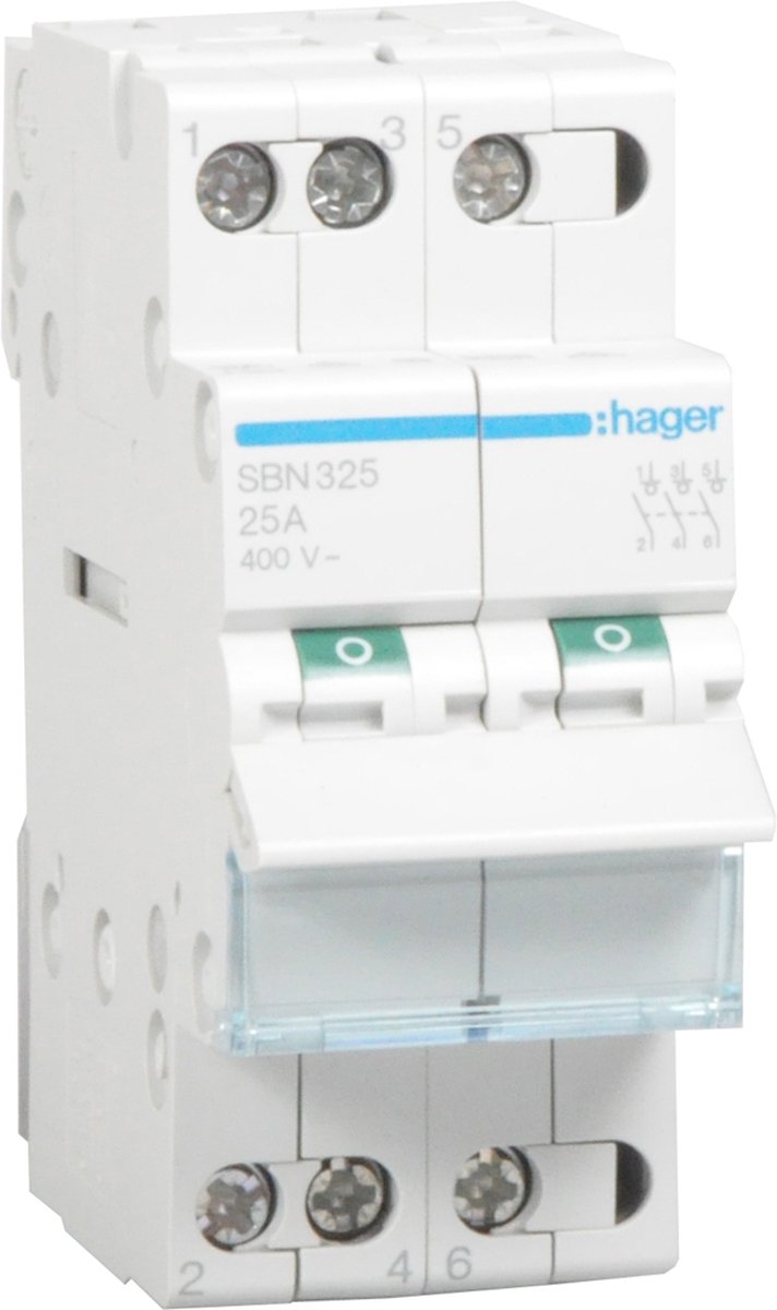 Disjoncteur 3 pôles 25 A 3 NO (T) 400 V Hager SBN325