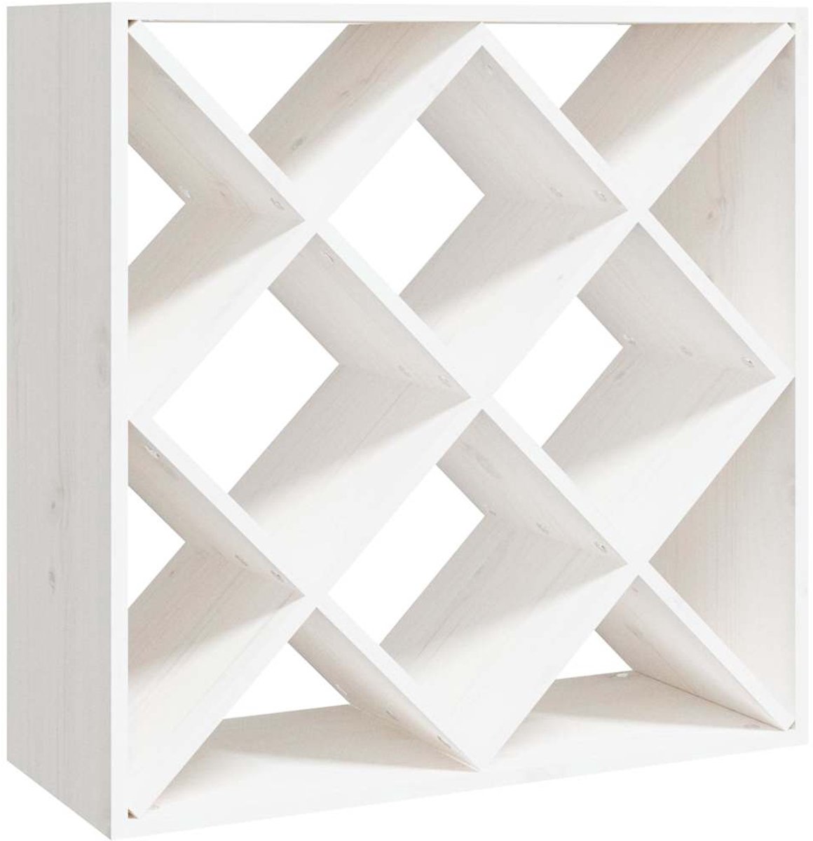 Vidaxl Weinschrank, Weiß, 62x25x62 cm, Massives Kiefernholz