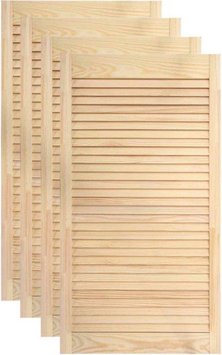Schranktüren mit Lamellendesign 4 Stück 99,3 x 39,4 cm Massivholz