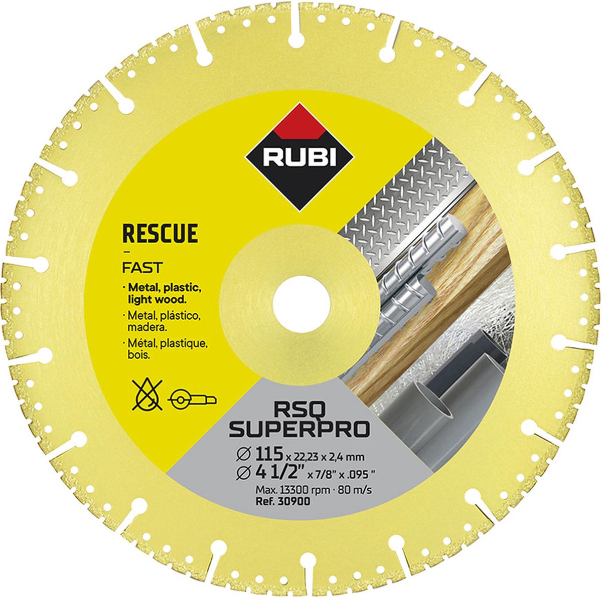 Disco de diamante rsq ø115mm superpro r30900 rubi