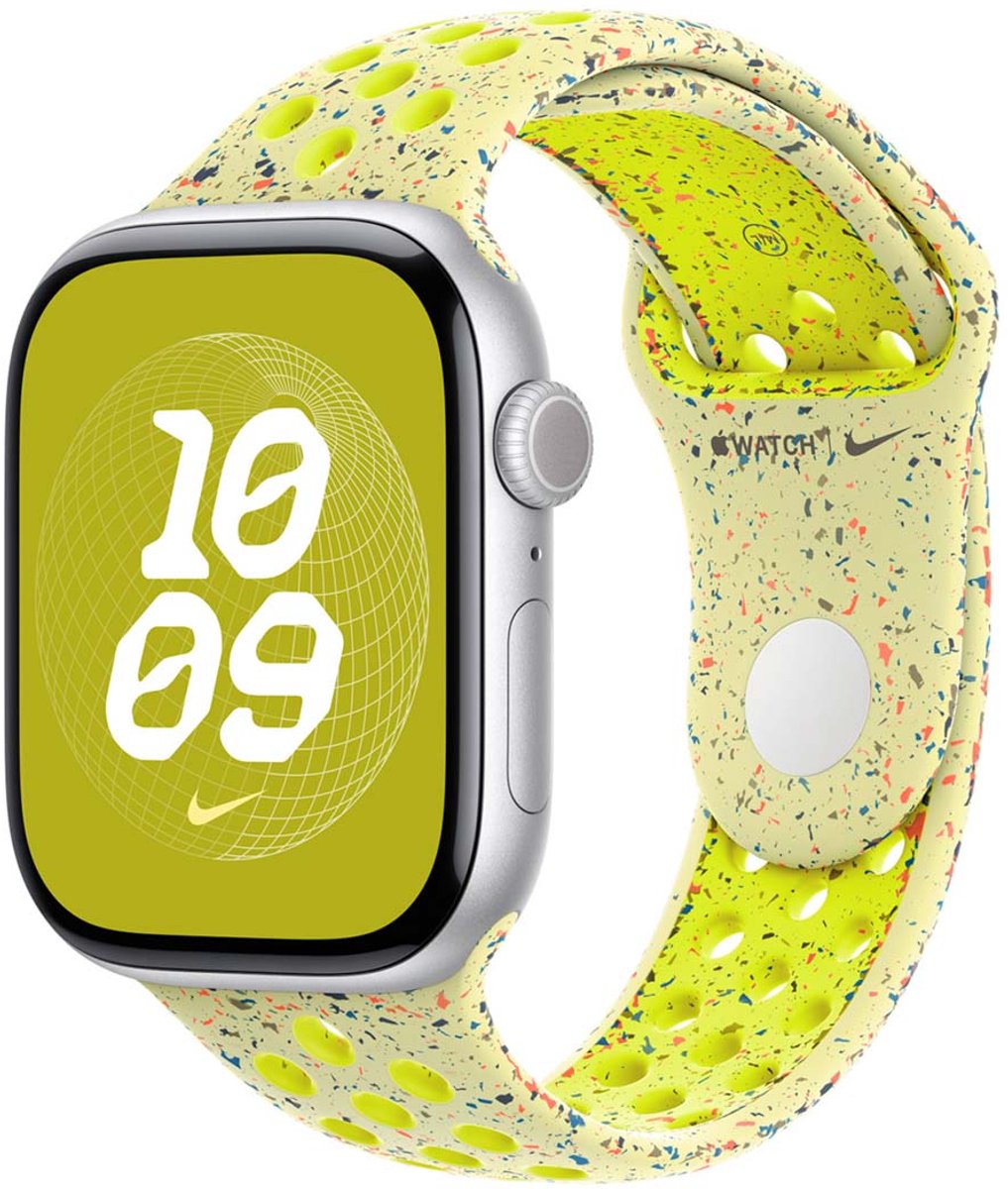 Apple MGA94ZM/A Accesorios para dispositivos vestibles inteligentes Grupo de rock Amarillo Aluminio, Fluoroelastómero
