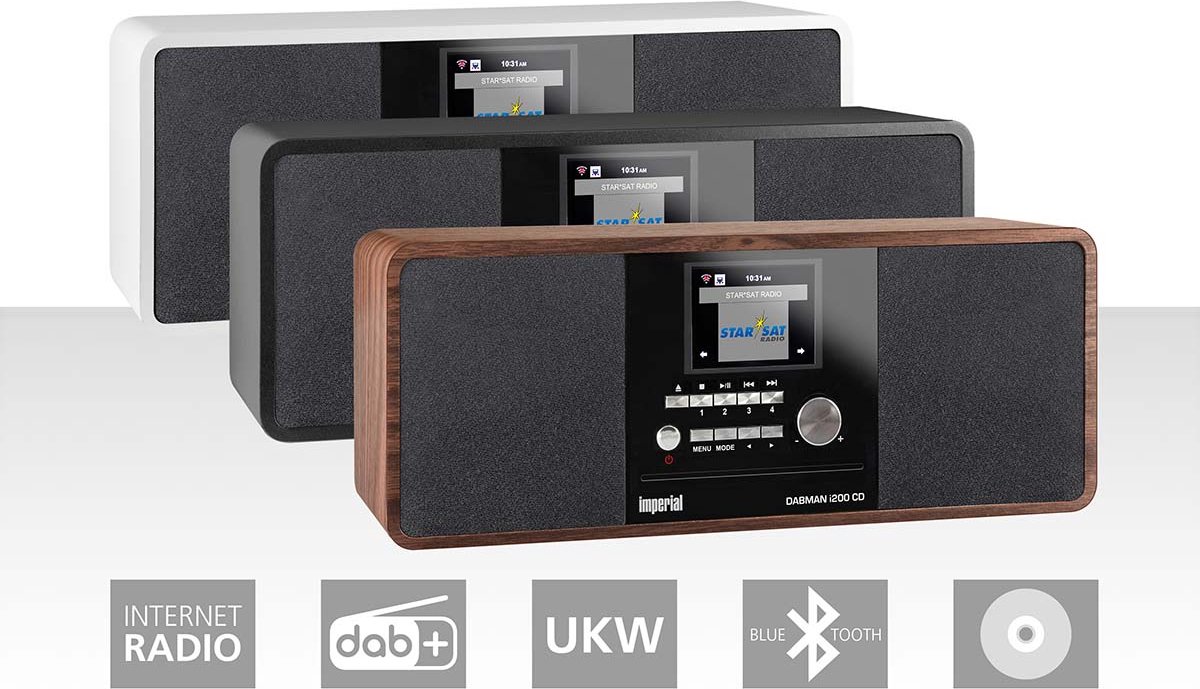 Imperial DABMAN i200 DAB+ Internet Radio Speaker with WiFi, CD Player, Bluetooth, FM, USB & DAB Digital - Wood Look