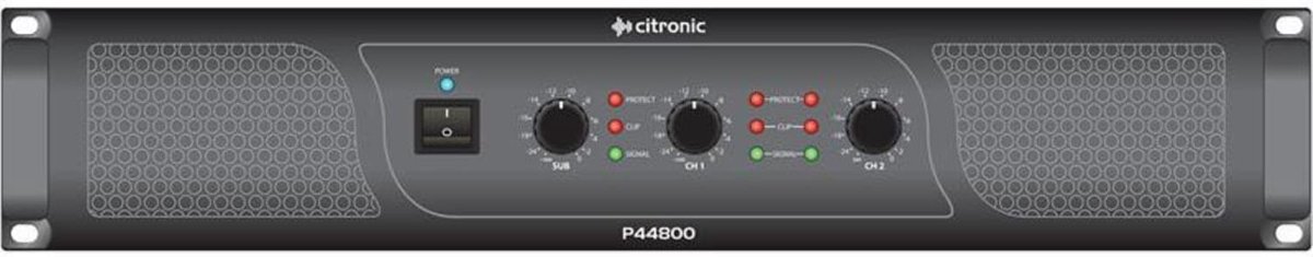 Citronic P44800 2U Rack Mount Stereo Sub Power Amplifier 2 x 400W + 800W SUB