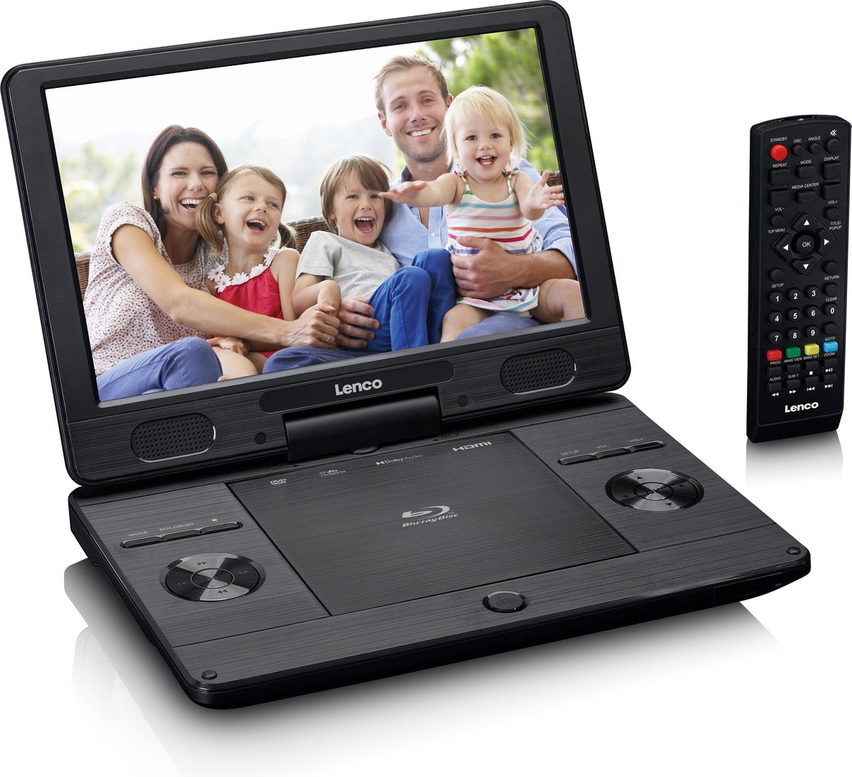 Lenco BRP-1150BK 11.5" Portable Blu-Ray DVD Player HD Screen, Surround Sound, HDMI, USB/SD Card Reader, MP4 Playback