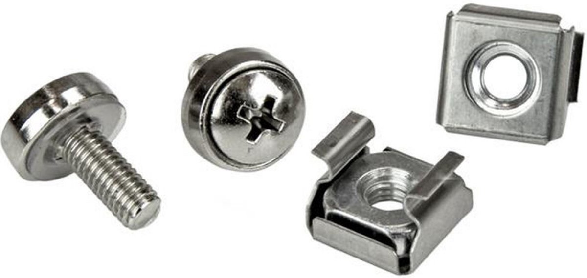 StarTech.com 100-Pack M5 12mm Screws, Square Hole Cage Nuts and Installation Tool, Hardware Mounting Kit for 19" or 10" Server Racks, Cabinets and Enclosures, Silver - TAA