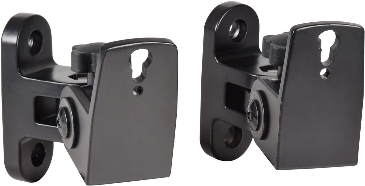 Av:link Heavy Duty Universal Adjustable Speaker Wall Brackets Pair - Black