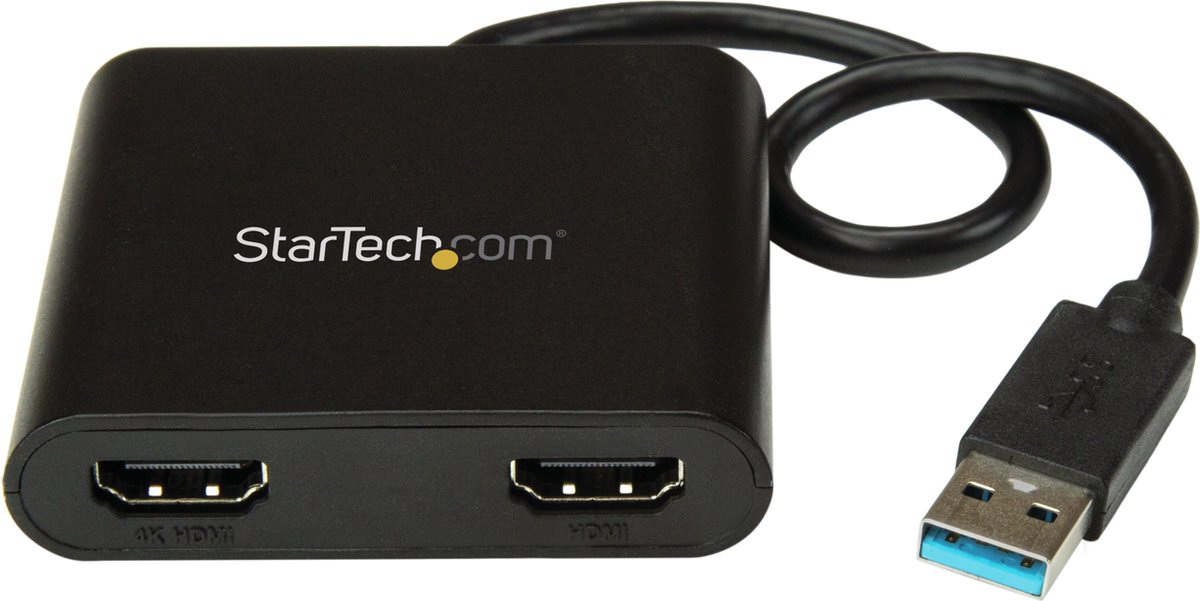 StarTech.com USB 3.0 to Dual HDMI Adapter, USB to 2x HDMI Monitor Converter for Windows (no support for macOS/ChromeOS/Linux) - TAA