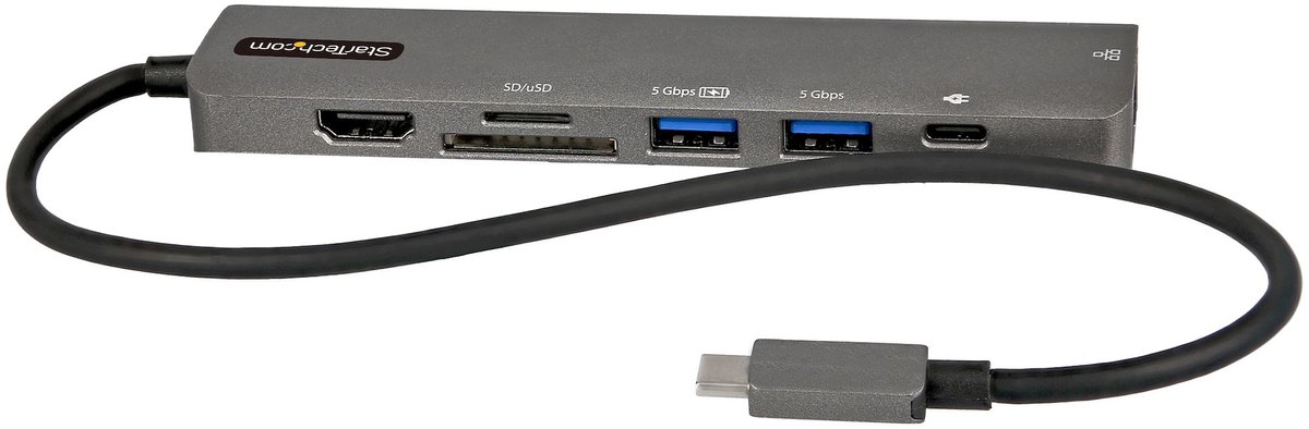 StarTech.com USB-C Multiport Adapter Hub, USB-C to 4K 60Hz HDMI, Gigabit Ethernet and 100W Laptop Charging for Macbook Pro / Air and Windows