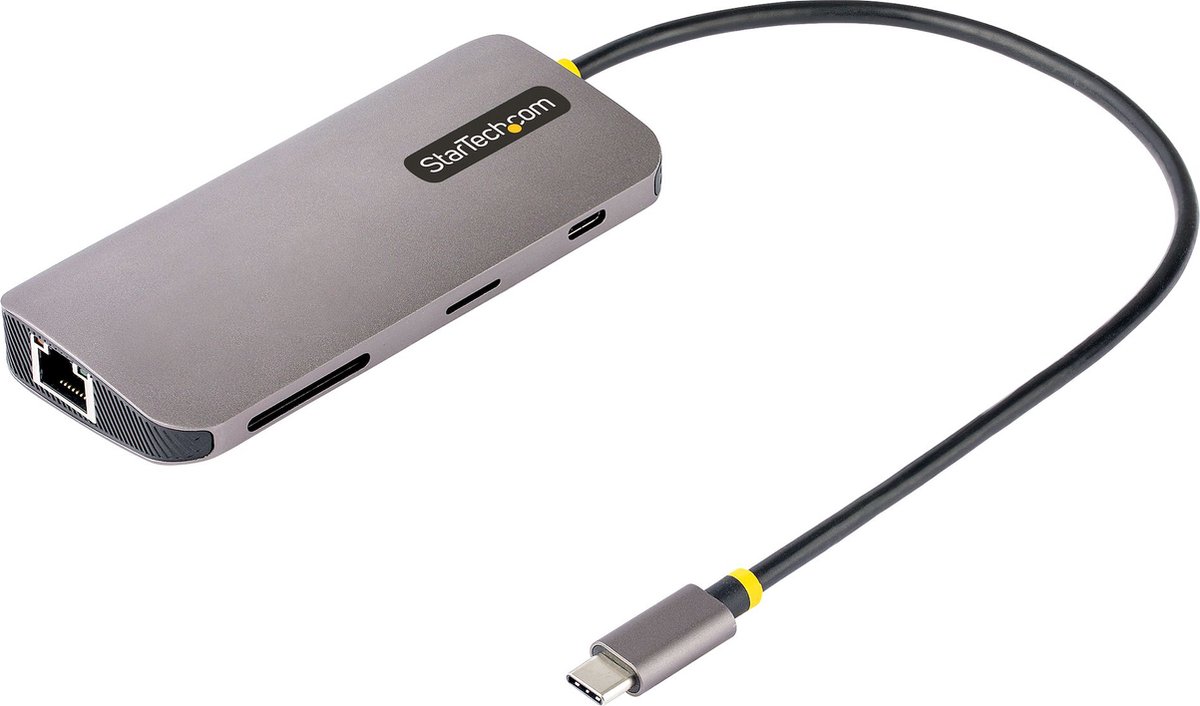 StarTech.com USB C Multiport Adapter 4K 60Hz HDMI Video, 3 Port 5Gbps USB-A Hub, 100W USB Power Delivery Pass-Through/GbE/SD/MicroSD, 12"/30cm Cable, Travel Laptop Docking Station