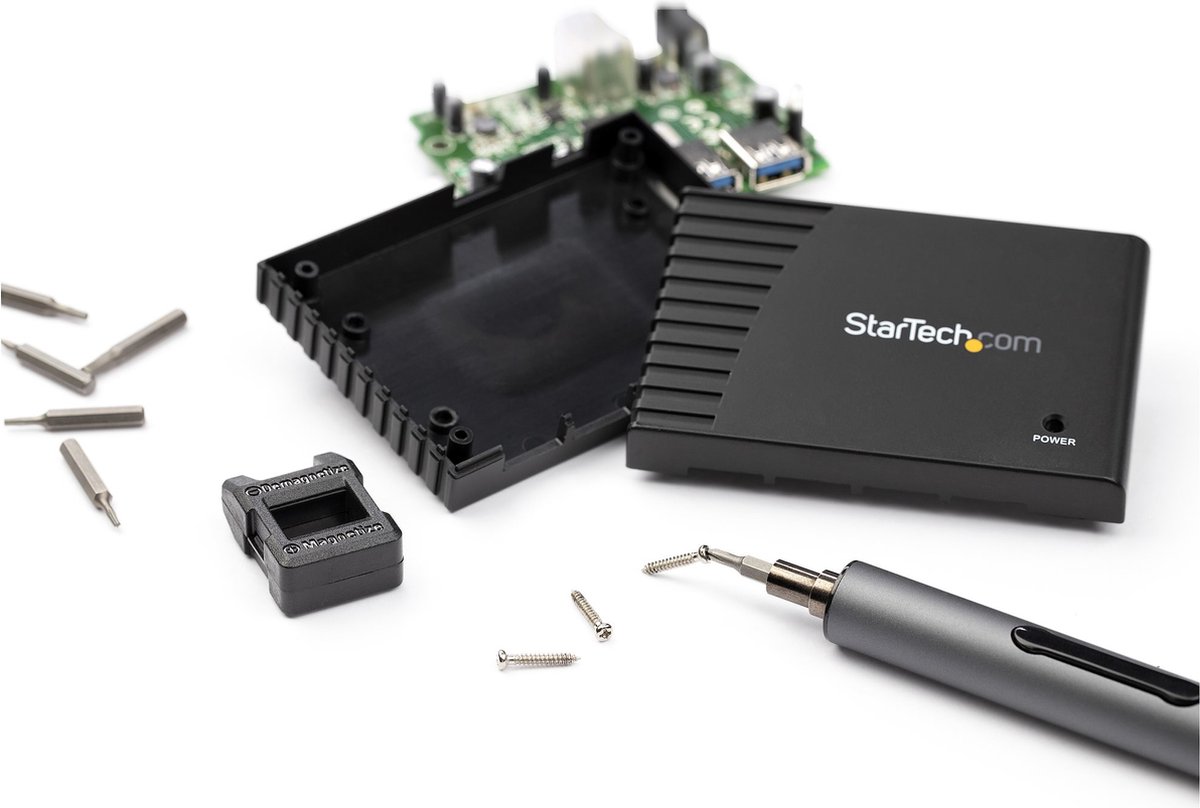 StarTech.com 20-Bit Electric Precision Screwdriver Set - Portable/Mini Battery Powered Bit Driver Kit for Electronics, Laptop, Computer, Tablet & Phone Repairs - Magnetic - Cordless - TAA