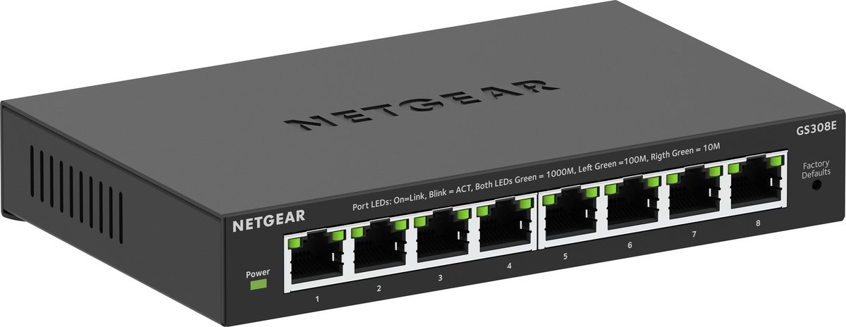 NETGEAR GS308E Managed L2/L3 Gigabit Ethernet (10/100/1000) Black