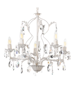 Lampadario a 5 luci "teresa" avorio, e14