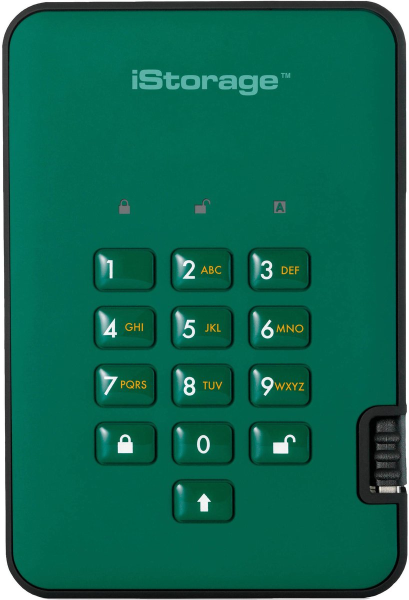 iStorage diskAshur² SSD 8TB Green | Secure Portable Solid State Drive |AES-XTS 256-bit Hardware Encryption | PIN protected | OS & Platform Independent | TAA Compliant |Brute force hack defence | Dust/Water Resistant