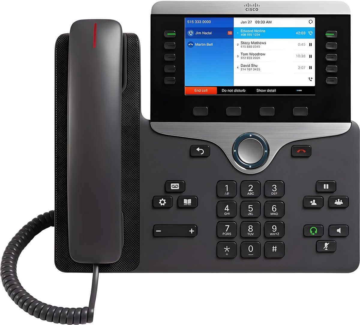 Cisco IP Business Phone 8841, 5-inch Greyscale Display, Gigabit Ethernet Switch, Class 2 PoE, 10 SIP Registrations, 1-Year Limited Hardware Warranty (CP-8841-K9=)