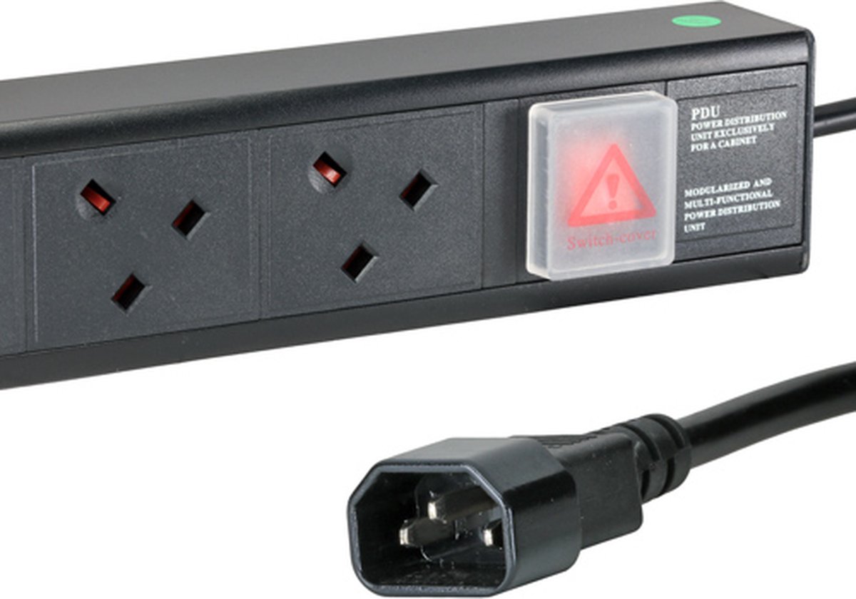 Cablenet 8 Way UK Horizontal 1u PDU with IEC - C14 3m Feed