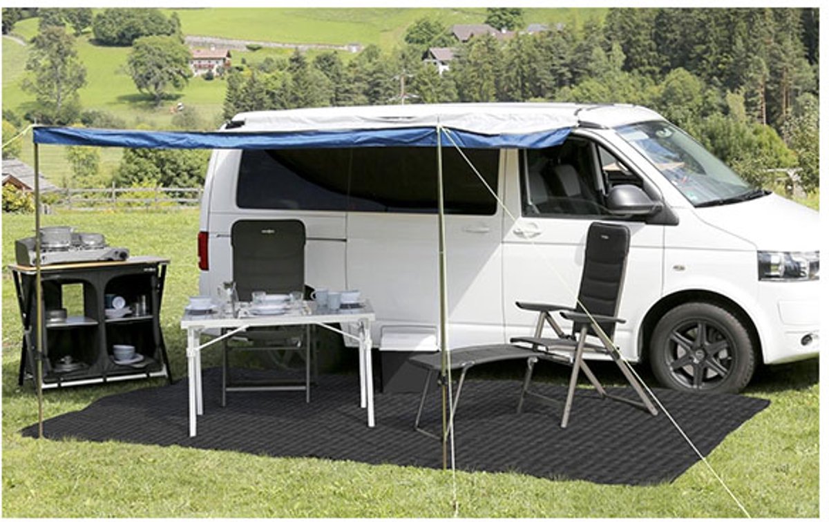 Stuoia da campeggio brunner "balmat" nero e bianco 250x700 cm