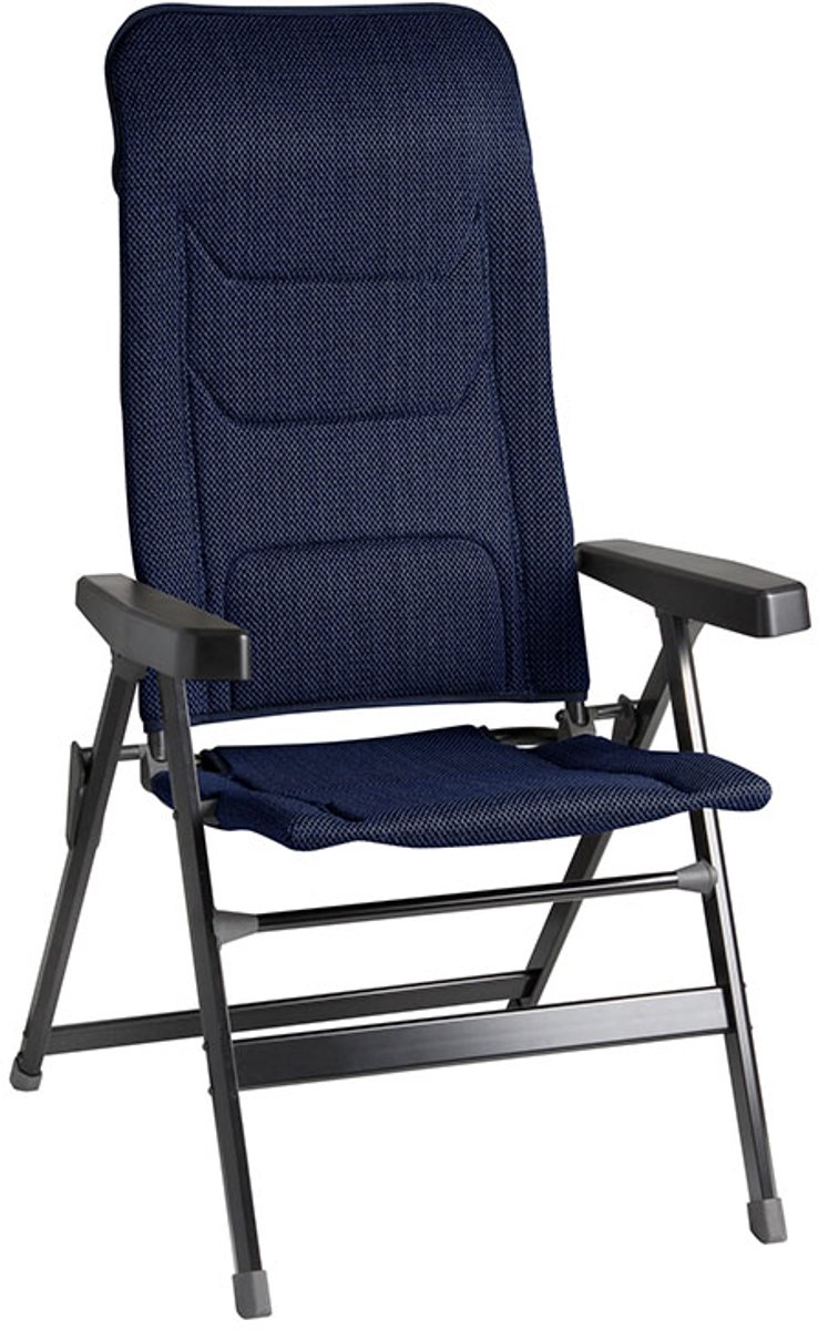 Sedia da campeggio reclinabile brunner "rebel pro large" in alluminio e 3durafeel blu 54x45x125 cm