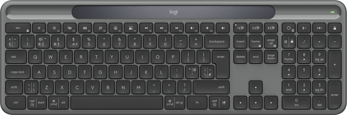 Logitech Signature Slim Solar+ K980 keyboard Universal RF Wireless + Bluetooth QWERTY UK English Graphite