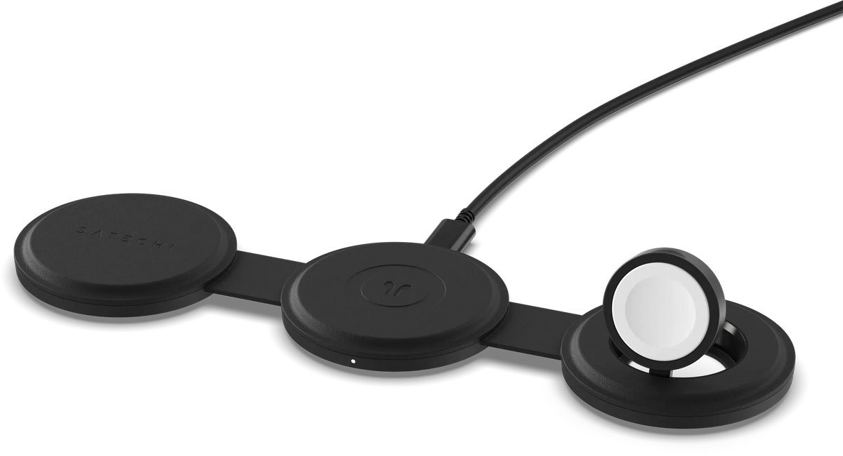 Satechi OntheGo 3-in-1 Headset, Smartphone, Smartwatch Black USB Wireless charging Fast charging Indoor