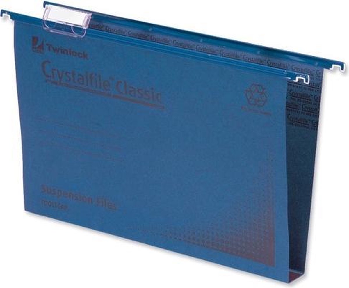 Rexel Crystalfile Classic Foolscap Suspension File 30mm Blue (50)