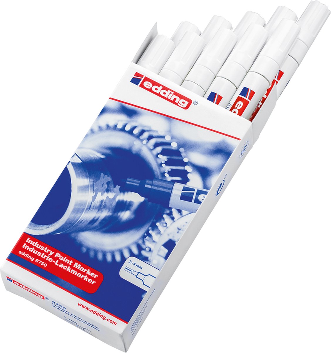 Edding 8750 permanent marker Bullet tip White