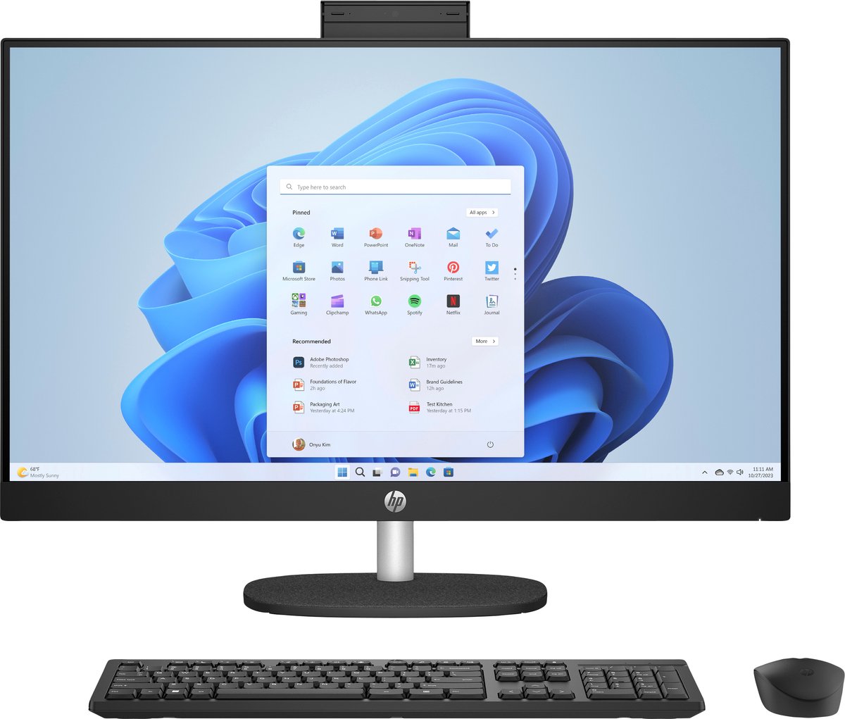 HP All-in-One 27-cr0000na AMD Ryzen™ 7 7730U 68.6 cm (27") 1920 x 1080 pixels All-in-One PC 16 GB DDR4-SDRAM 512 GB SSD Windows 11 Home Wi-Fi 6 (802.11ax) White