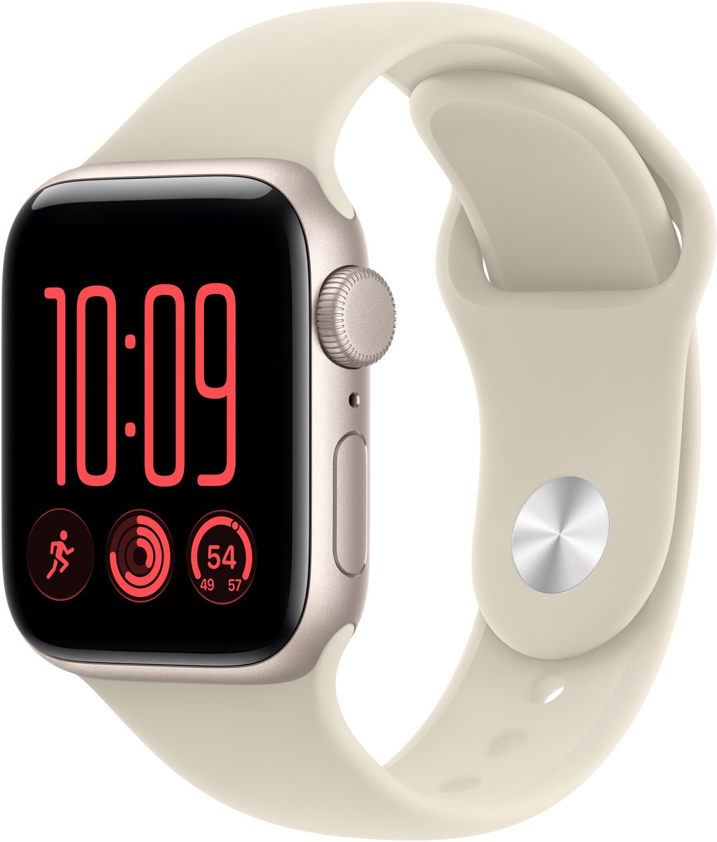 Apple Watch SE (3nd generation) SE 3 GPS 40mm Starlight Aluminium Case with Sand Sport Band - M/L