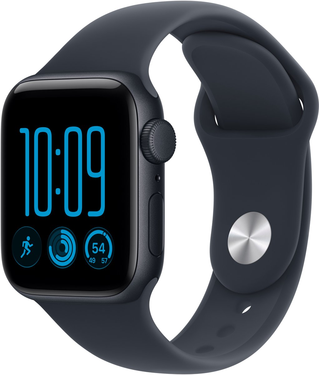 Apple Watch SE (3nd generation) SE 3 GPS 40mm Midnight Aluminium Case with Navy Blue Sport Band - M/L