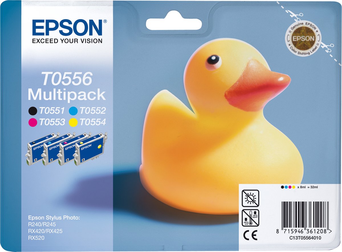 Epson C13T05564010/T0556 Ink cartridge multi pack Bk.C.M.Y. 4x290 page