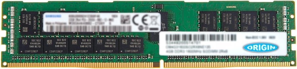 Origin Storage 64GB DDR4 3200MHz RDIMM 2Rx4 ECC 1.2V