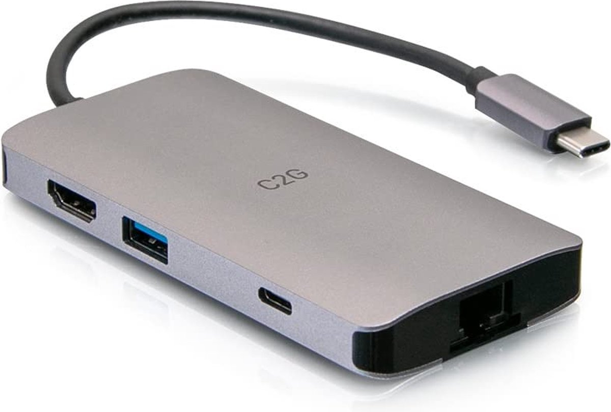 C2G USB-C 8-in-1 Mini Dock with HDMI. 2x USB-A. Ethernet. SD Card Read