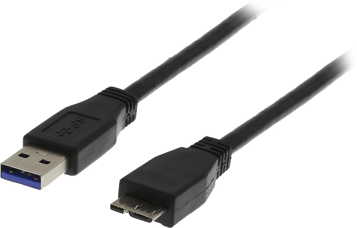 Deltaco Usb3-020s 2m Usb-a Usb-a, Micro Usb-b Svart