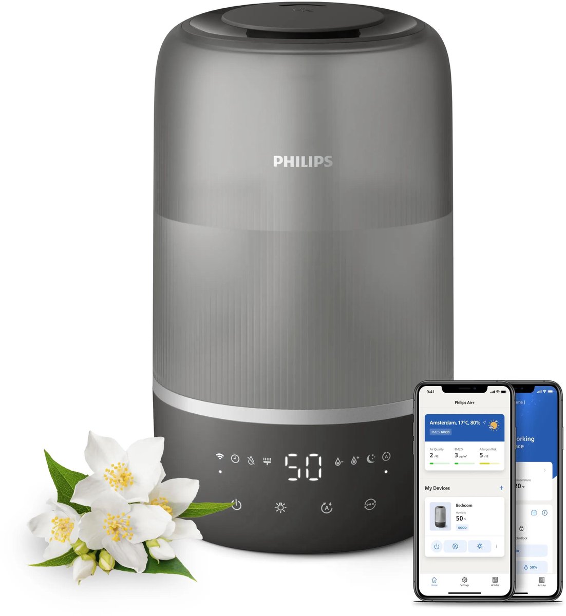 Philips HU1510/03 Smart Luftfuktare / 3L / 41m²