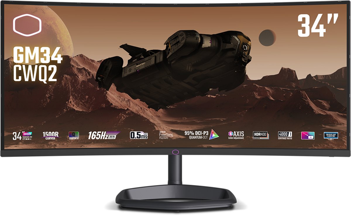 34" Cooler Master GM34-CWQ2 - 3440x1440 (UWQHD) - 144Hz - VA - KVM switch