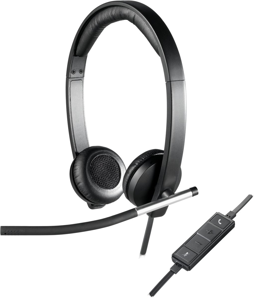 Logitech H650e Stereo Usb-a Silver, Svart