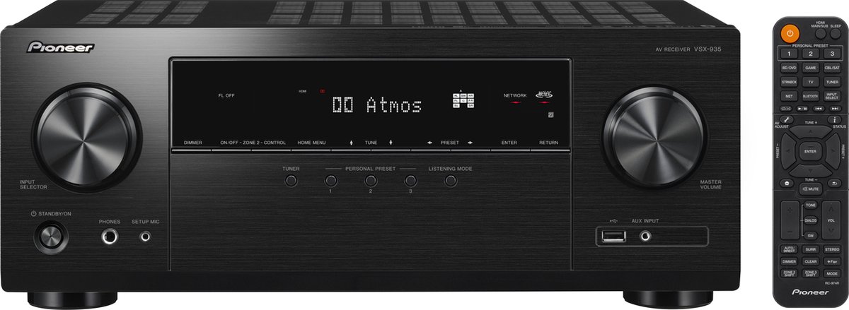 Pioneer VSX-935 - AV network receiver - 7.2 channel - AV-nätverksreceiver - 7,2-kanal - Svart