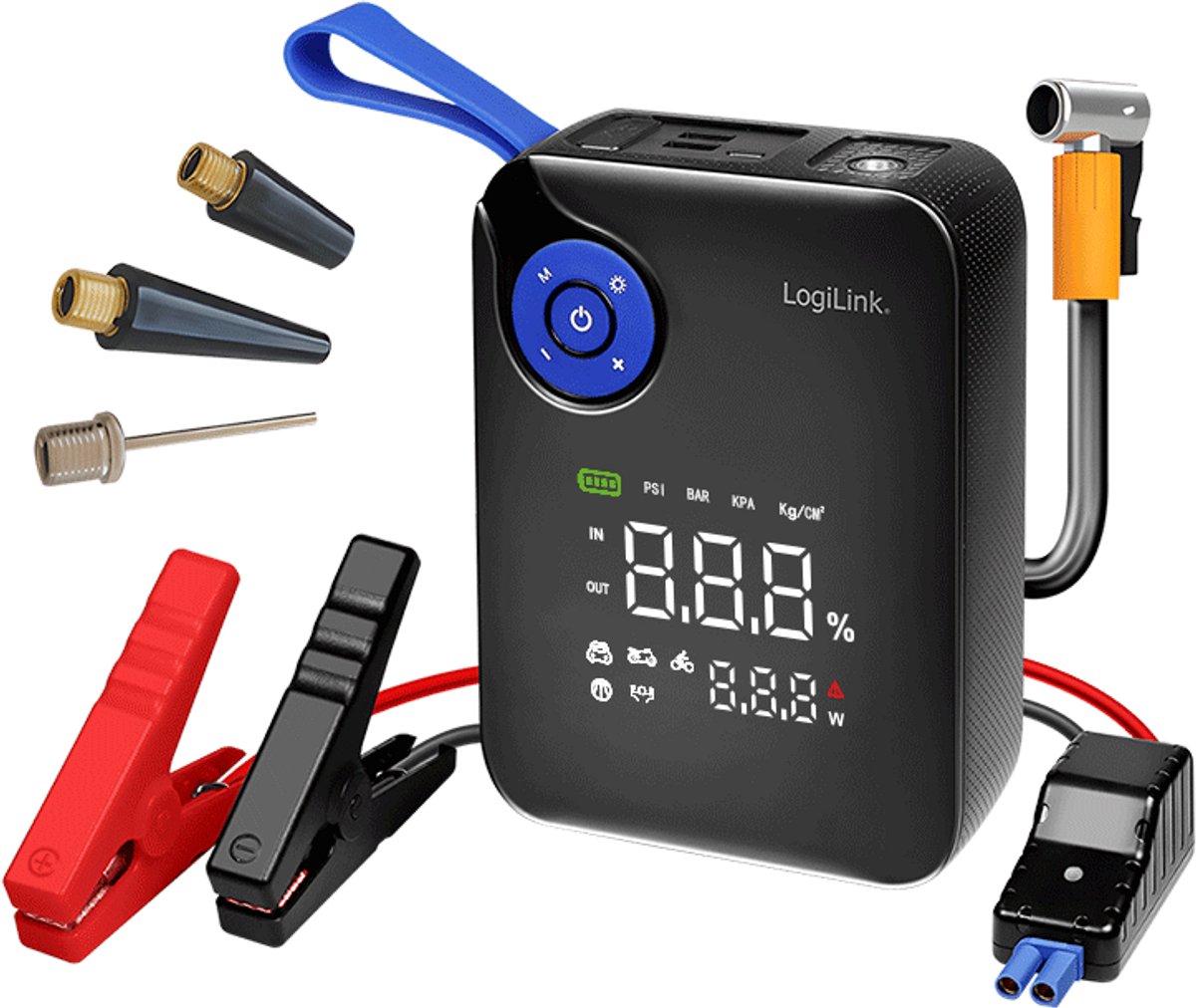 LogiLink Car Jump Starter. 4-in-1. Mobile Power Bank. 7.200 mAh