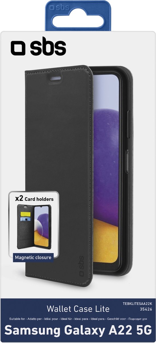 SBS Book Wallet Lite Case för Samsung Galaxy A22 5G® - Svart
