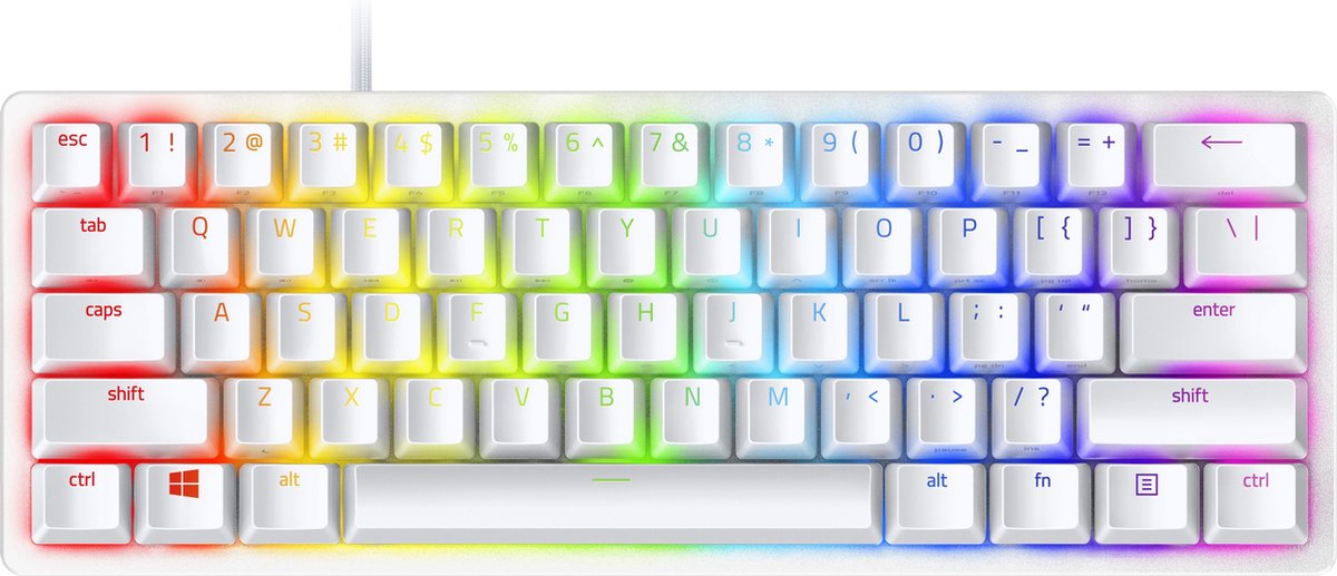 Razer Huntsman Mini Clicky - Mercury - US - Tangentbord - Engelska (US) - Vit