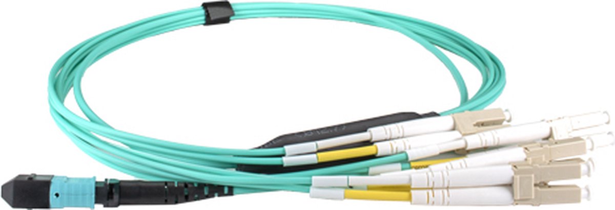 Cablenet MPO-12BO4LC3 InfiniBand/fibre optic cable 3 m 4x LC Aqua colo
