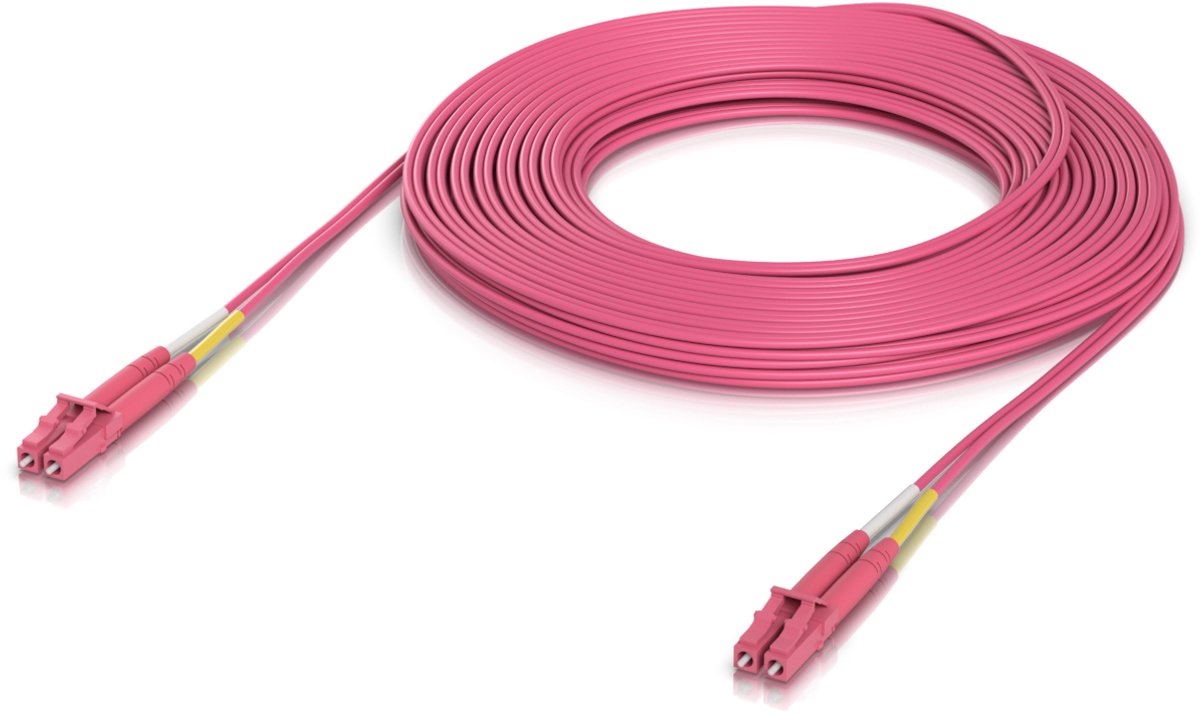 Ubiquiti UniFi OM4 Duplex LC UPC Fiber Patch Cable 15m - Rosa - 15m