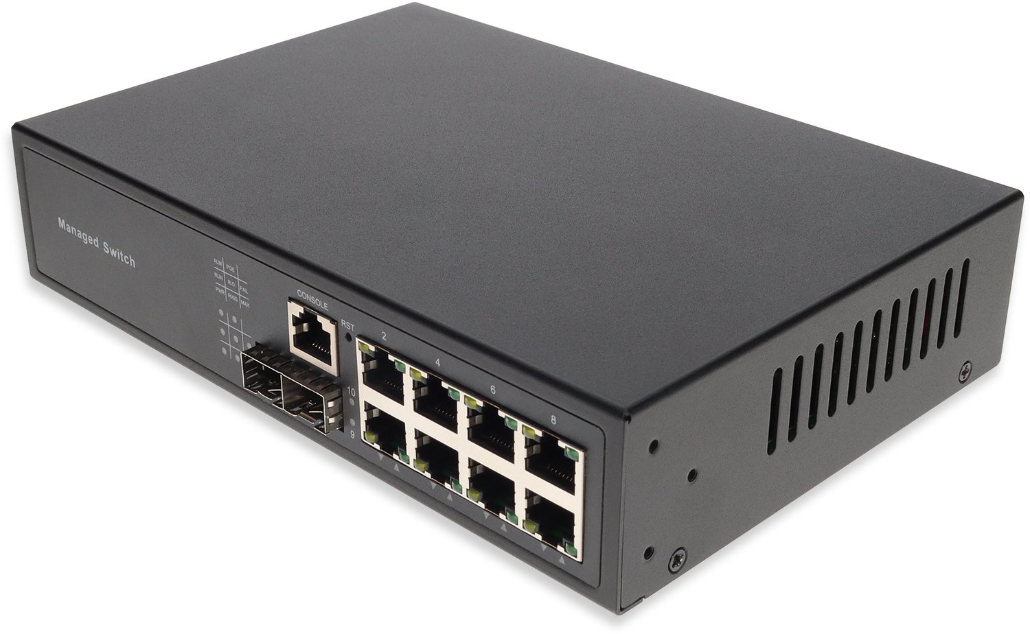 AddOn Networks 8-Port Managed Gigabit PoE+ Switch with 2 1G SFP Uplink