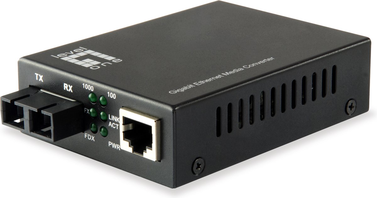 LevelOne GVT-2002 - fibre media converter - 10Mb LAN 100Mb LAN GigE